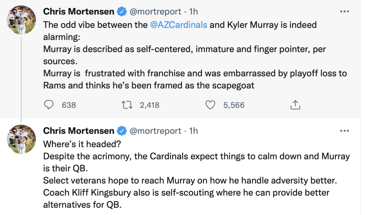 Acrimony Between Cardinals, Kyler Murray?