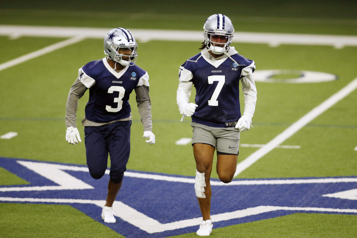 ARLINGTON, TX - DECEMBER 11: Dallas Cowboys RB Malik Davis runs during a  special teams play during the game featuring the Houston Texans and the  Dallas Cowboys on December 11, 2022 at