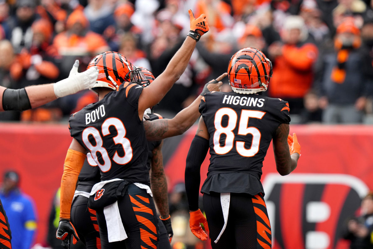 Photo: Bengals Tyler Boyd celebrates Touchdown with Joe MMixon