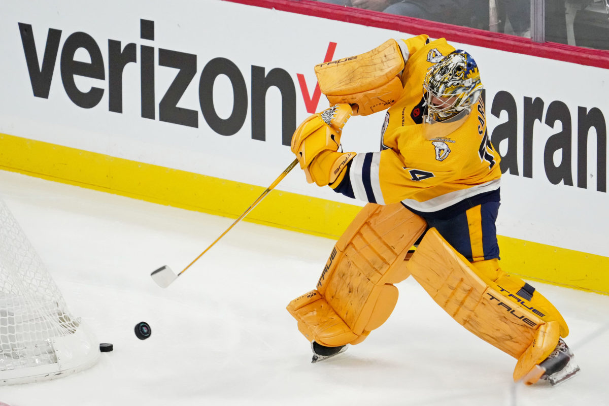 NHL on X: HAVE YOURSELF A NIGHT JUUSE SAROS! The @PredsNHL All-Star  becomes just the second goaltender in NHL history to record 64+ saves in a  game AND WIN! 👏  /