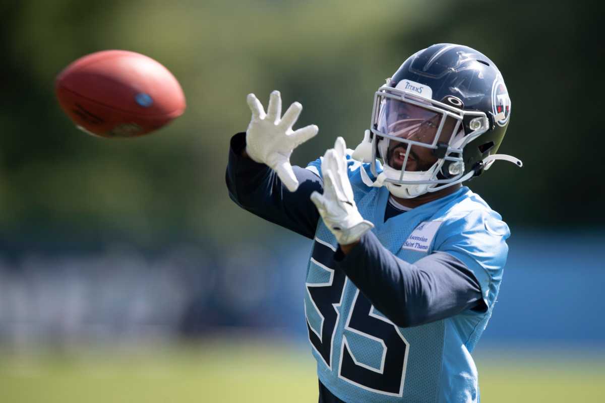 Tennessee Titans cornerback Sean Murphy-Bunting (0) makes a catch during  practice at the NFL football team's training facility Tuesday, June 6,  2023, in Nashville, Tenn. (AP Photo/George Walker IV Stock Photo - Alamy