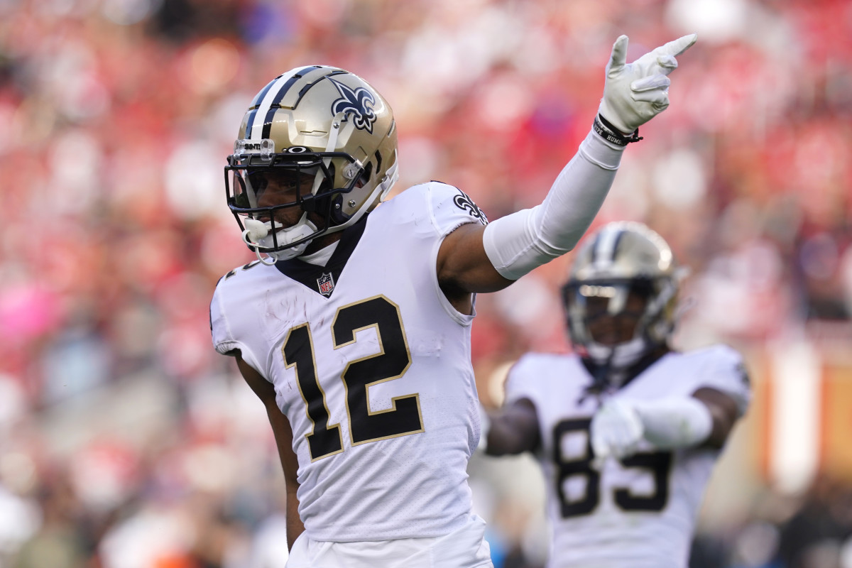 New Orleans Saints' Chris Olave will keep wearing jersey number twelve  after offseason discussion