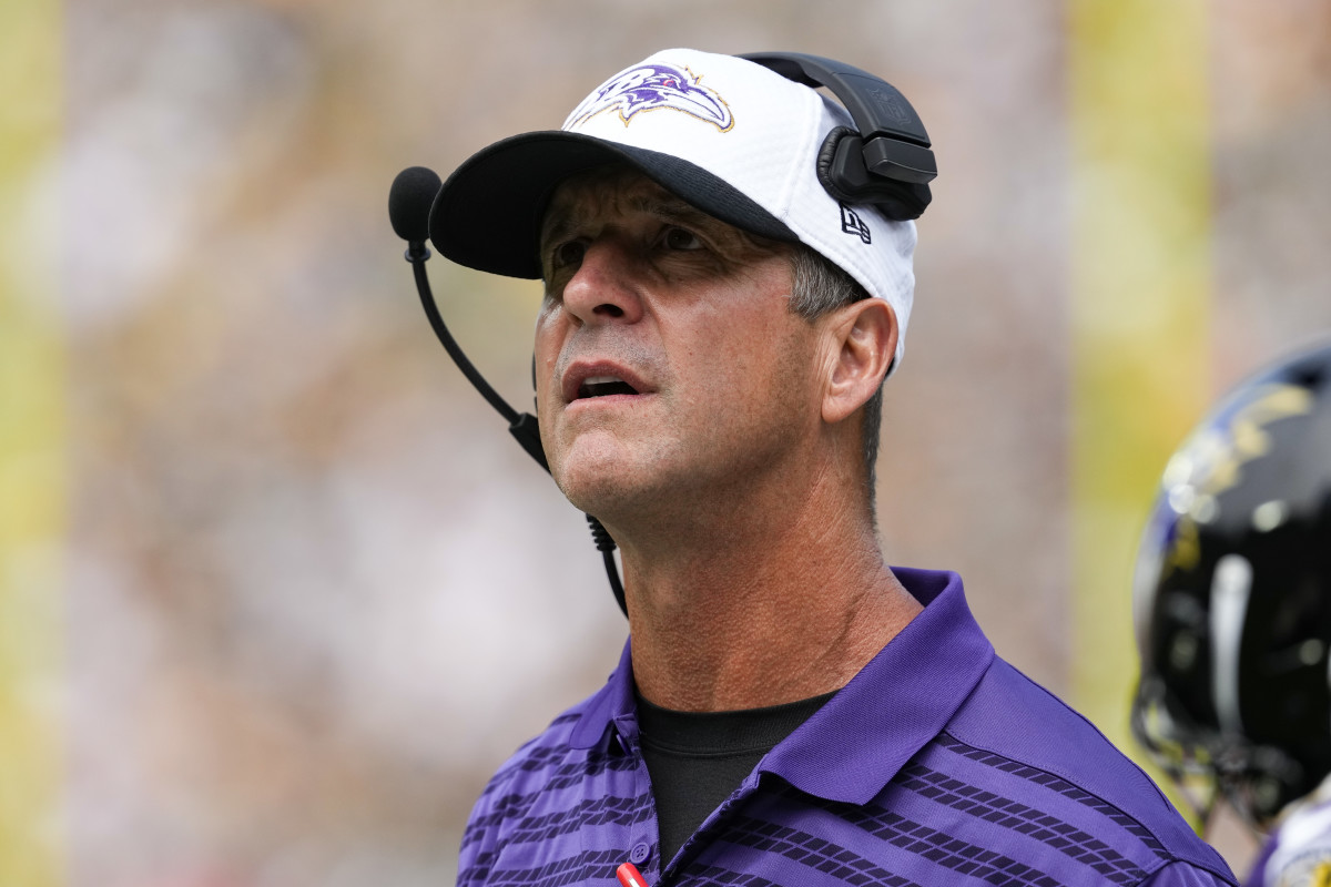 Ravens coach John Harbaugh.