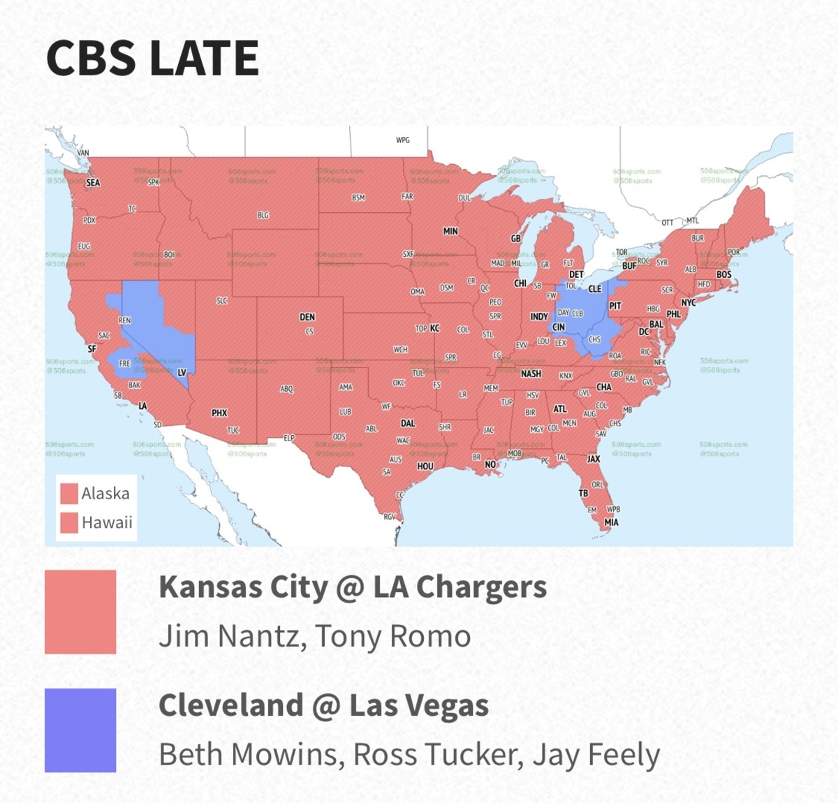 Browns at Raiders Broadcast Map Will you be able to watch on TV?