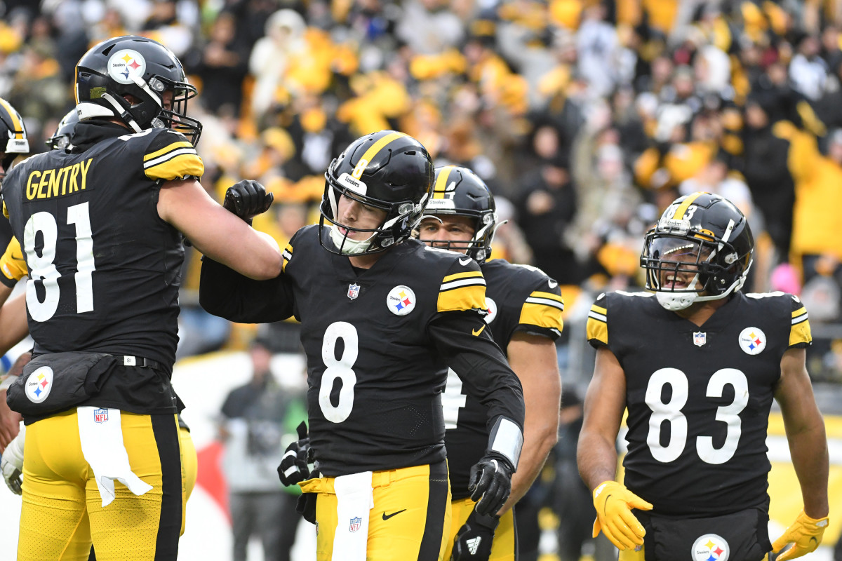 Pittsburgh Steelers tight end Zach Gentry (81) and quarterback