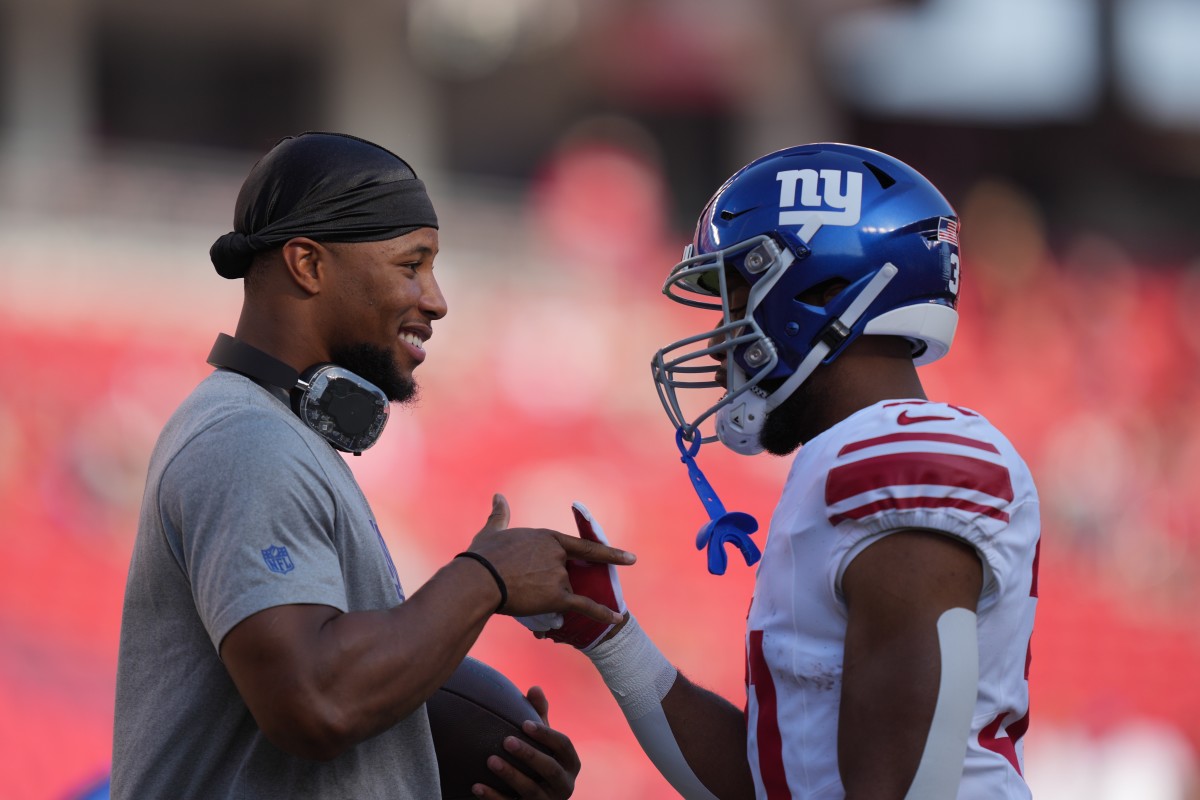 New York Giants RB Saquon Barkley takes next step in recovery, completes  first contact practice - ABC7 New York