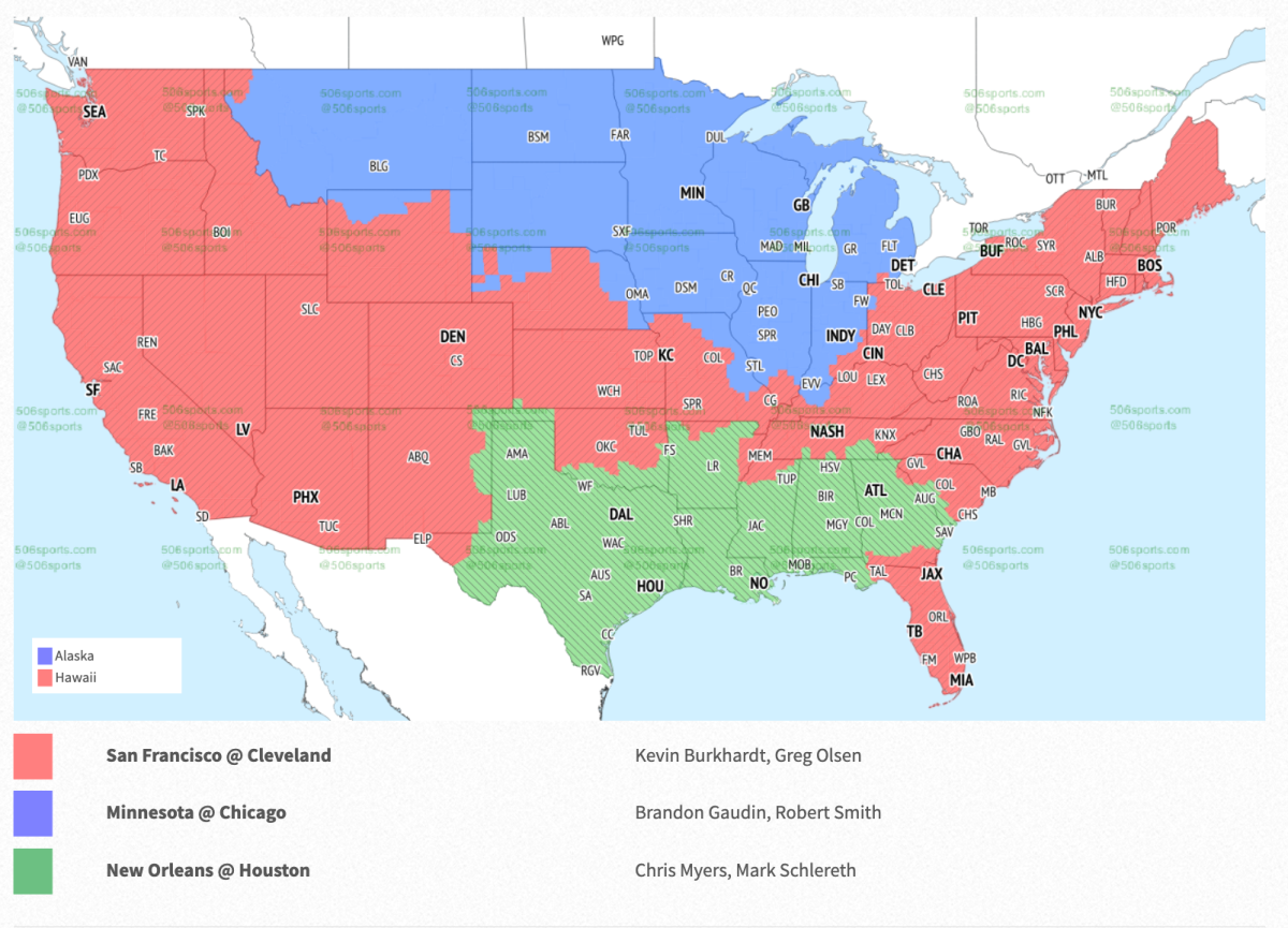 KC Chiefs vs. Chicago Bears: TV broadcast map, announcers