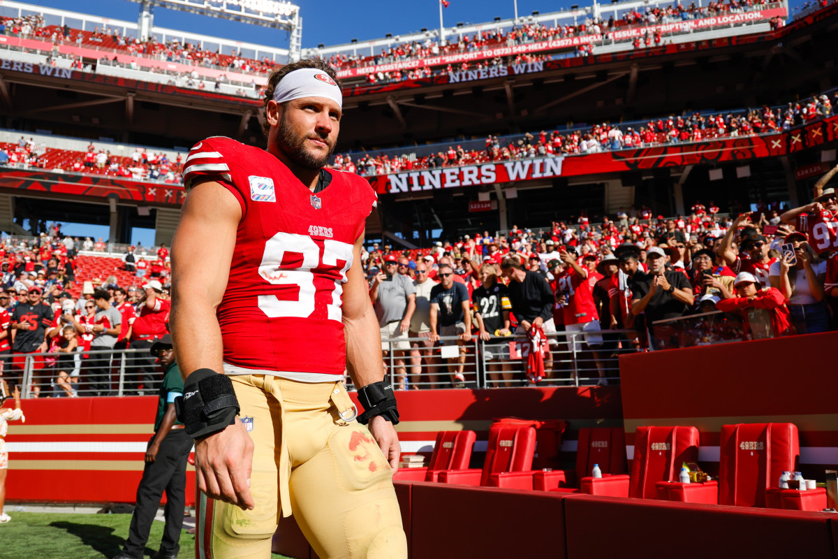 49ers get massive news on Nick Bosa right before kickoff of Week 10 game  against Buccaneers