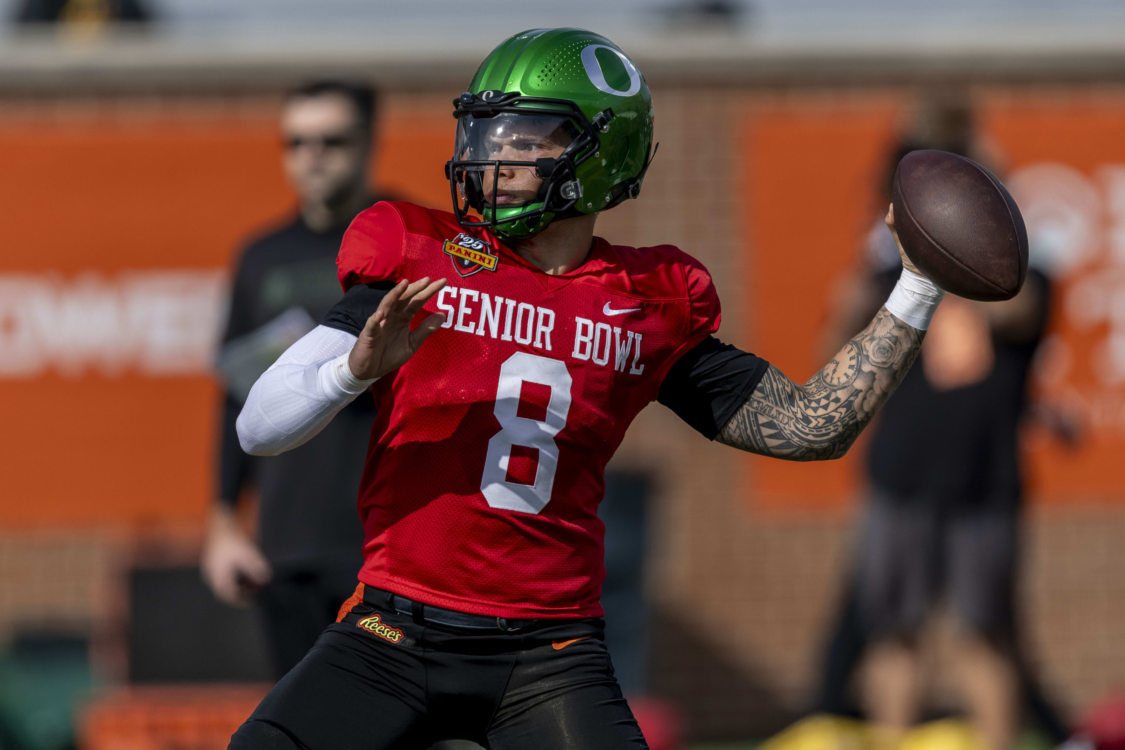 Dillon Gabriel is turning heads at the Senior Bowl, and apparently  shattered a Josh Allen record in the process - A to Z Sports, image size:3840x2560