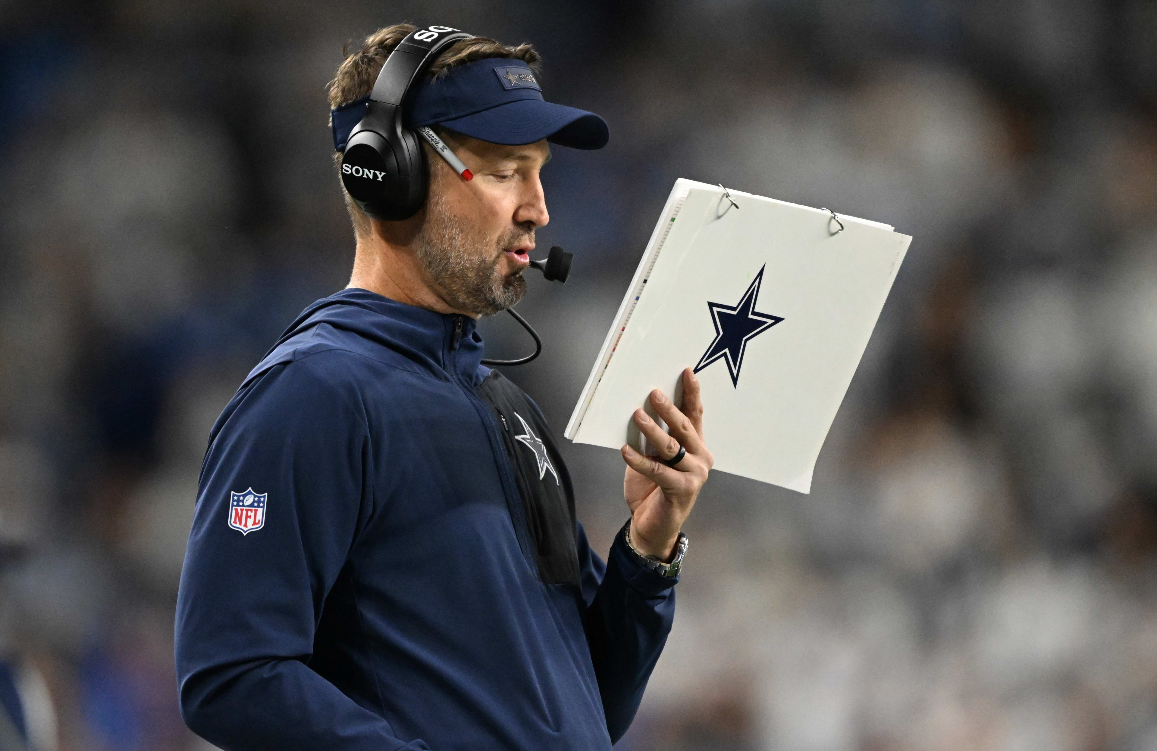 Dallas Cowboys head coach Brian Schottenheimer during the second half against the Detroit Lions at Ford Field.