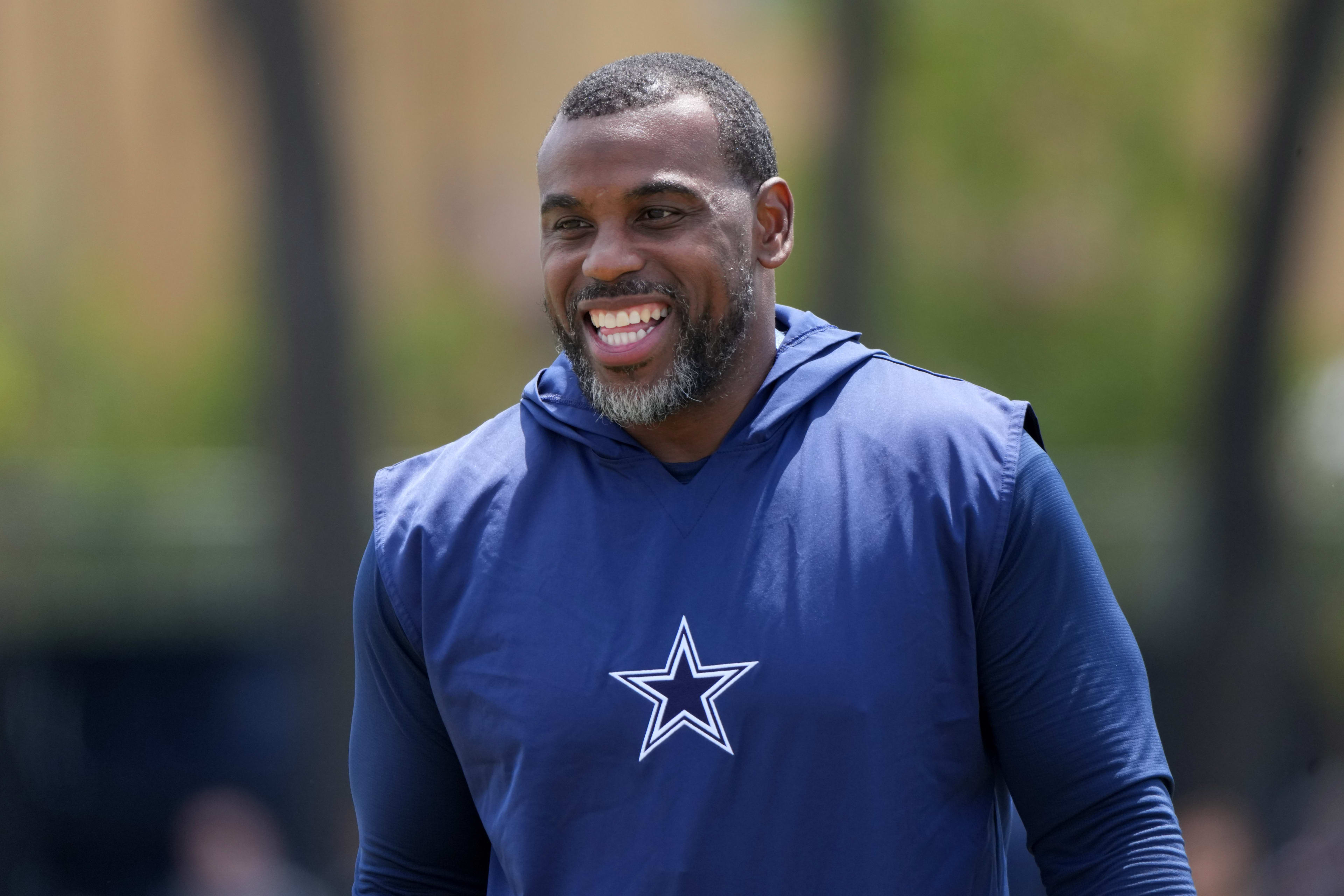 Jul 26, 2025; Oxnard, CA, USA; Dallas Cowboys cornerbacks coach David Overstreet at training camp at the River Ridge Fields.