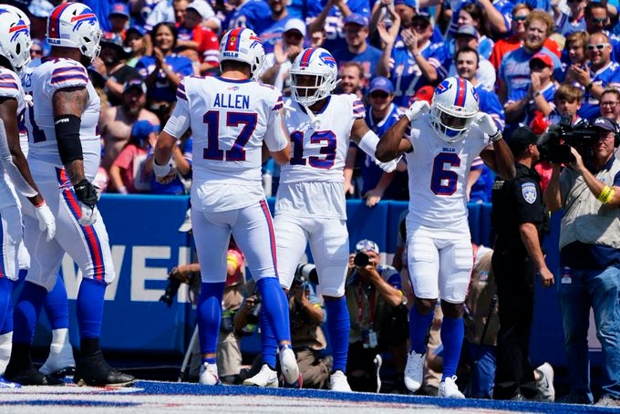 Buffalo Bills Gabriel Davis Gabe Davis offense breakout player sleeper national media fantasy football NFL Stefon Diggs Isaiah McKenzie Dawson Knox