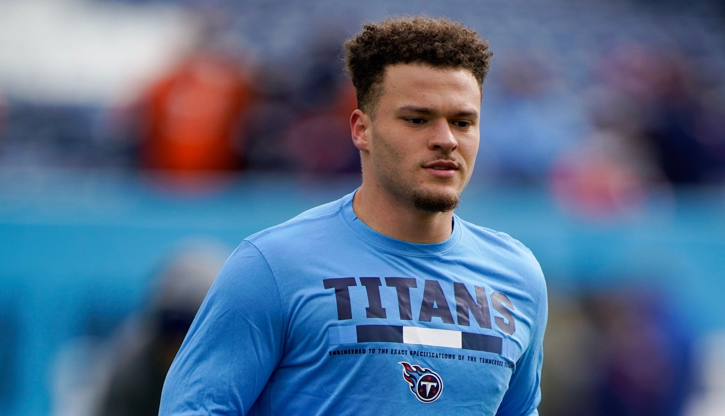 Tennessee Titans cornerback Elijah Molden (24) warms up before facing the Denver Broncos at Nissan Stadium Sunday, Nov. 13, 2022, in Nashville, Tenn. Nfl Denver Broncos At Tennessee Titans