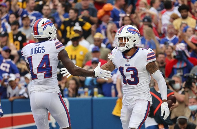 Buffalo Bills Pro Football Focus PFF Gabriel Davis Gabe Davis Stefon Diggs Josh Allen stats projections fantasy football yards touchdowns 1,000-yards receiving yards receptions catches touchdowns td