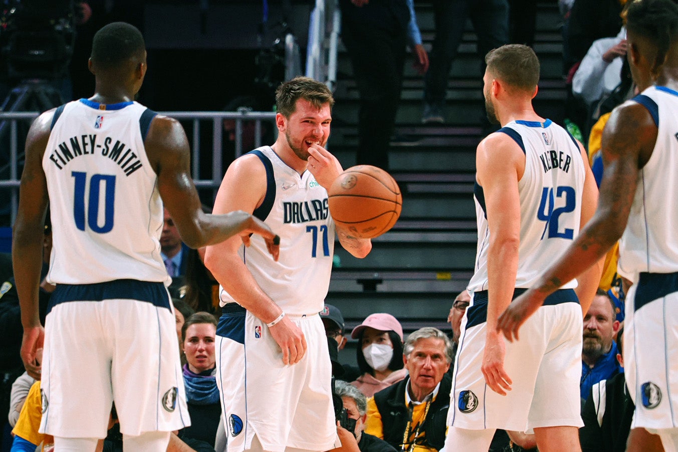 Luka Doncic and teammates