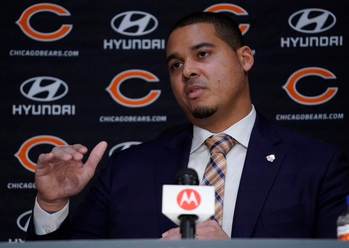 Chicago Bears rebuild rebuilding GM general manager Ryan poles salry cap space free agents offseason Chase Claypool trade deadline NFL football Robert Quinn Roquan Smith draft picks 2023 news
