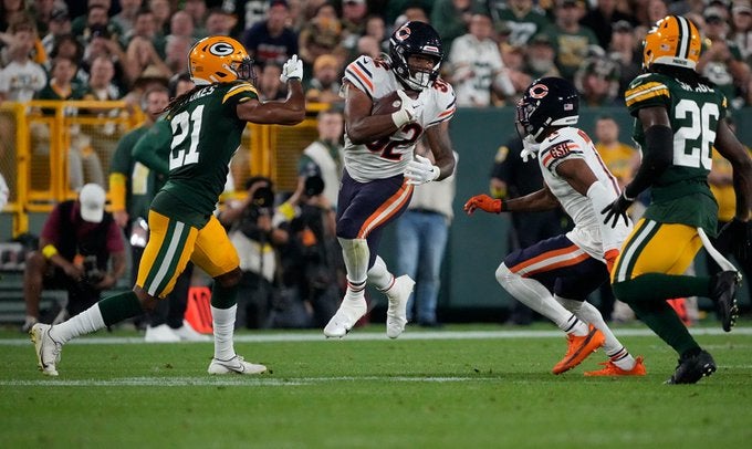 Chicago Bears Green Bay packers David Montgomery Jaylon Johnson Trevis Gipson Week 2 Aaron Rodgers loss