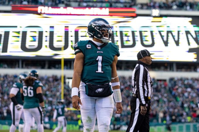 Philadelphia Eagles penalty penalties Tennessee Titans win A.J. Brown revenge game problem win playoffs postseason NFL football news