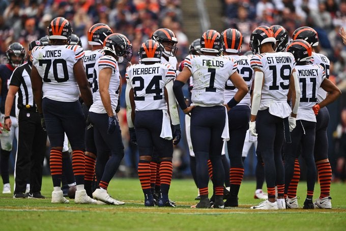 Chicago Bears schedule strength difficulty NFL football Justin Fields Matt Eberflus draft pick NFL football news