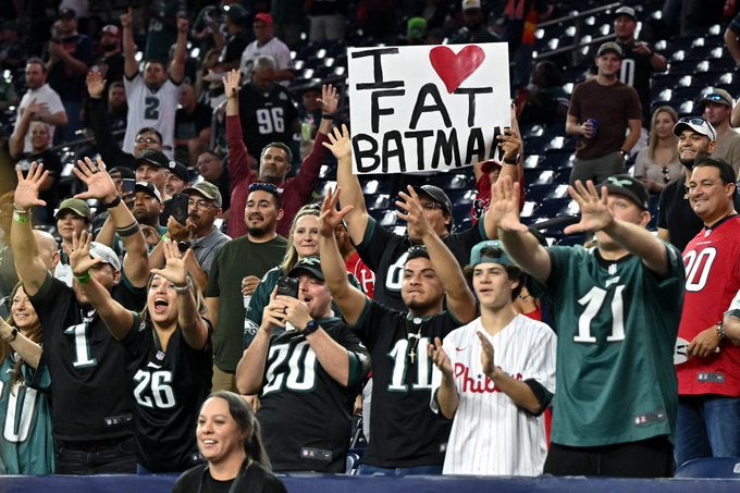 Philadelphia Eagles fans sports city Philly fans Devonta Smith C.J. Gardner-Johnson 76ers Sixers Phillies World series news football baseball basketball energy top sports towns cities