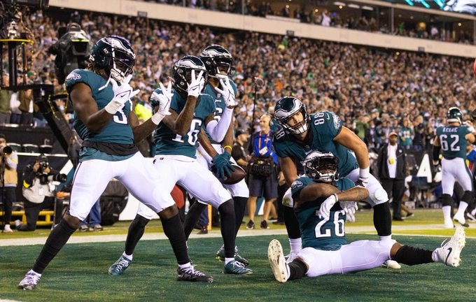 Philadelphia Eagles rushing offense Miles Sanders Jalen Hurts rushing defense Houston Texans yards per game stats NFL football Thursday Night Football TNF news