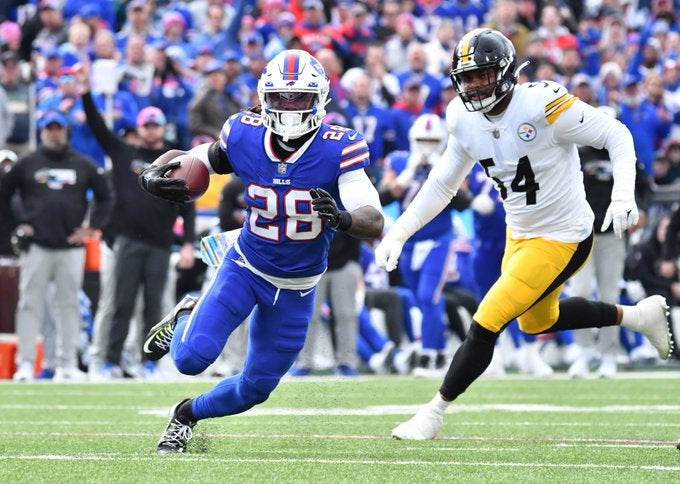 Buffalo Bills Pittsburgh Steelers Josh Allen stats rushing yards offense run game James Cook Devin Singletary Zach Moss