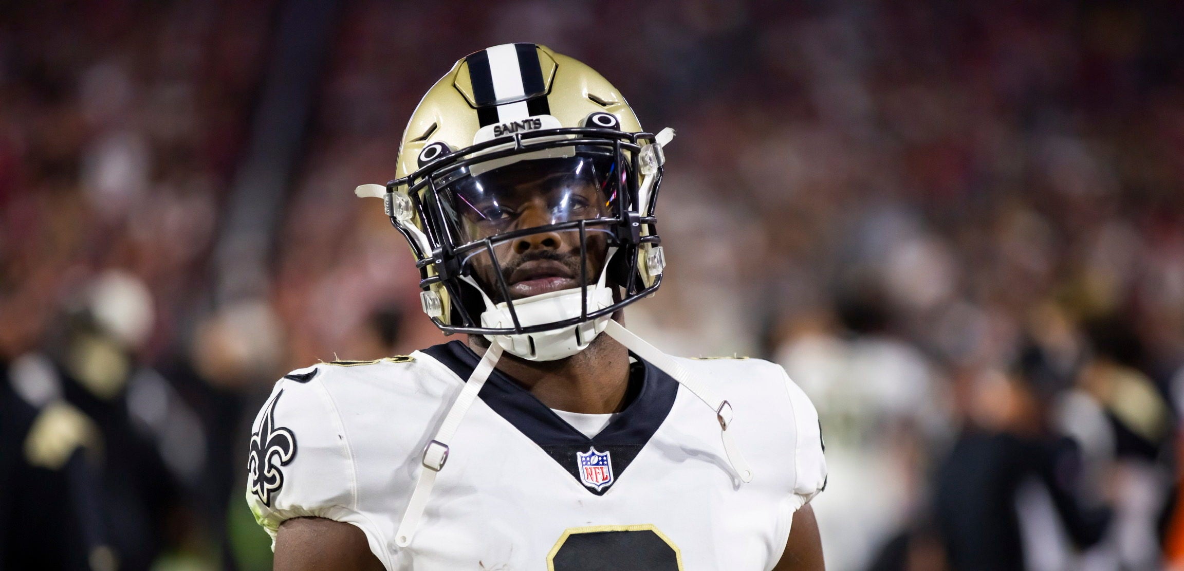 Oct 20, 2022; Glendale, Arizona, USA; New Orleans Saints safety Marcus Maye (6) against the Arizona Cardinals at State Farm Stadium. Mandatory Credit: Mark J. Rebilas-USA TODAY Sports