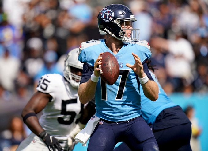 Tennessee Titans QB quarterback Ryan Tannehill Week 3 Las vegas Raiders career record playoffs postseason