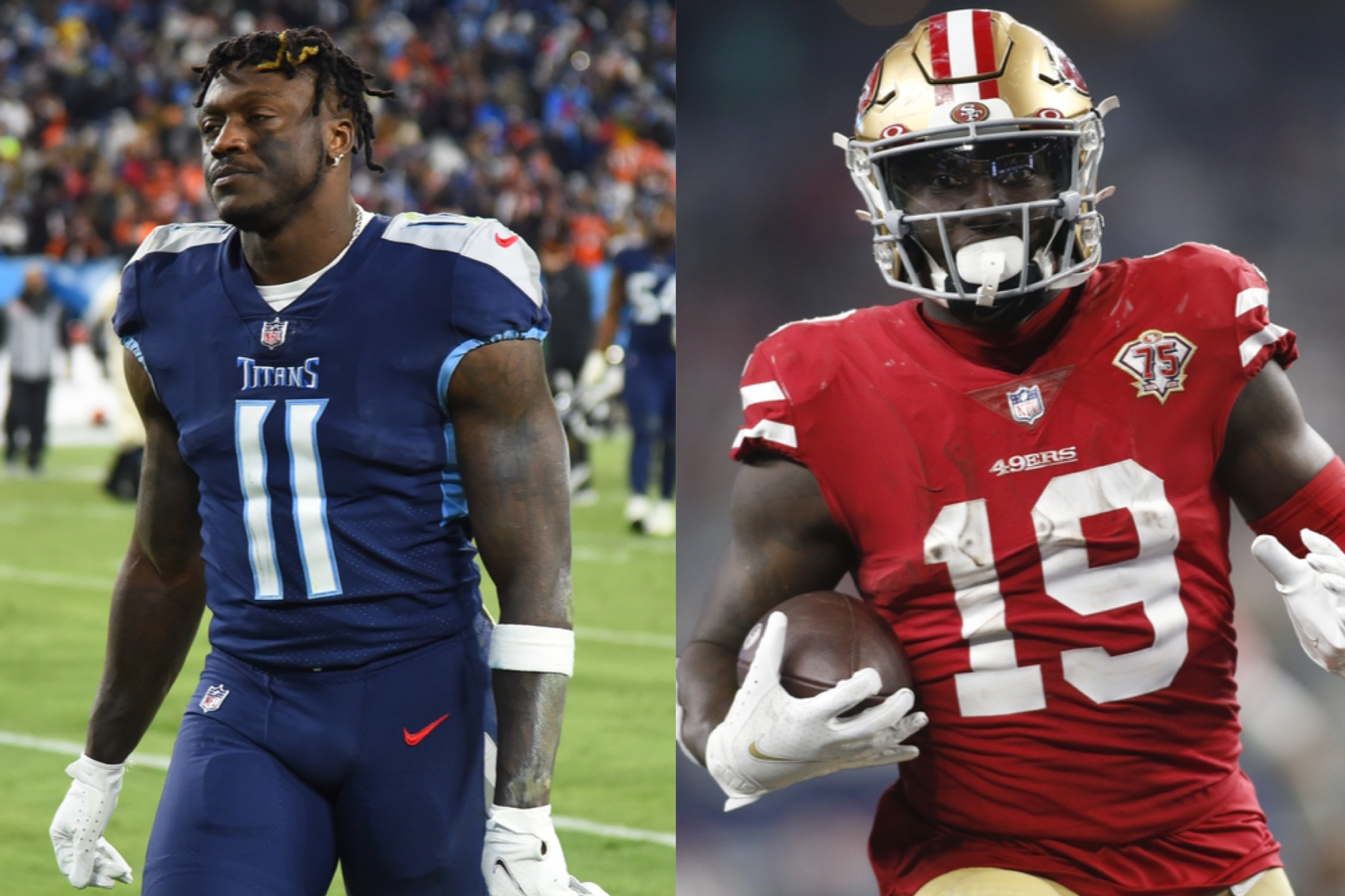 Titans, 49ers, A.J. Brown, Deebo Samuel, trade, AFC