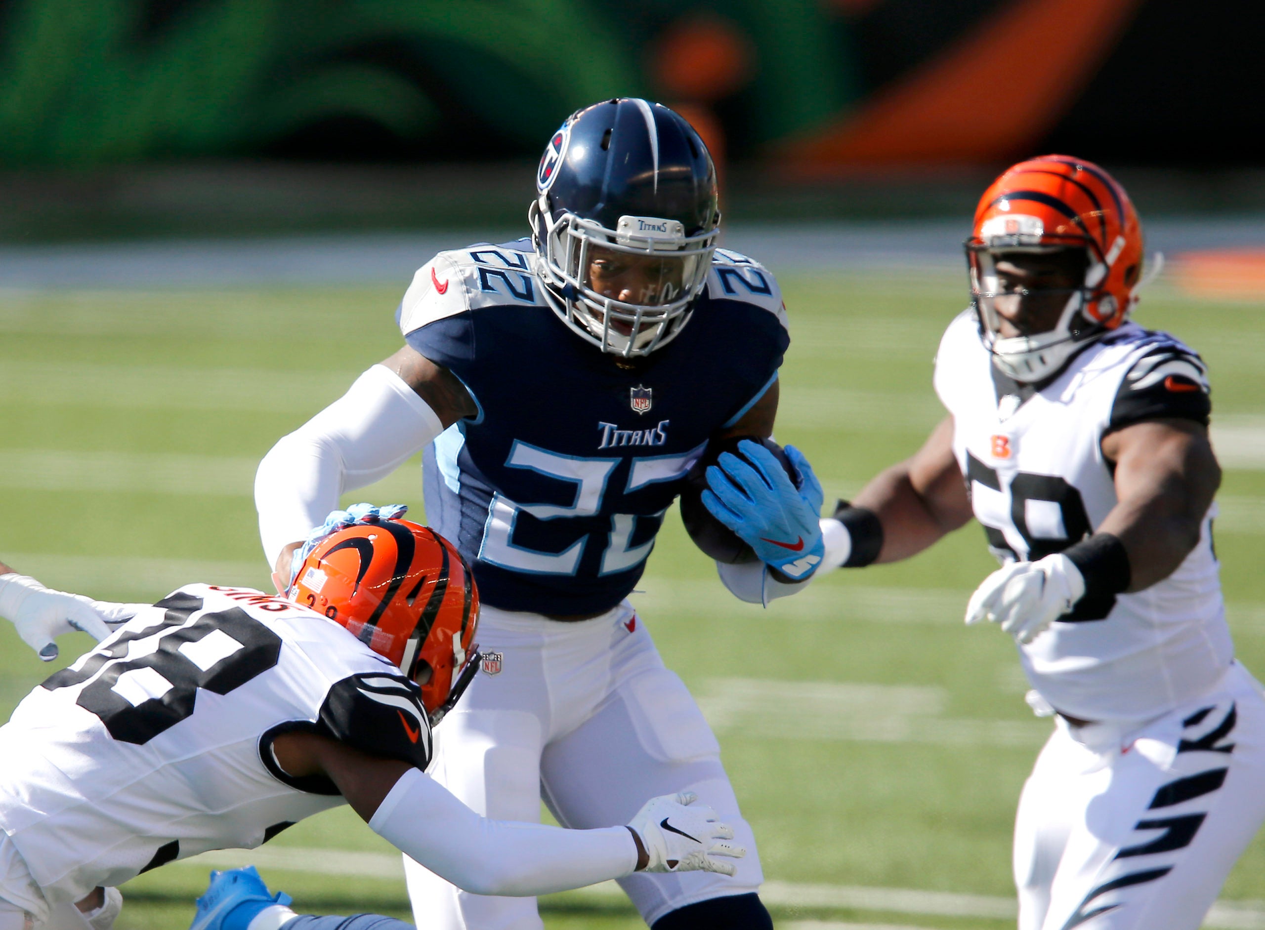 henry, defense, run, blowout, win, bengals, titans