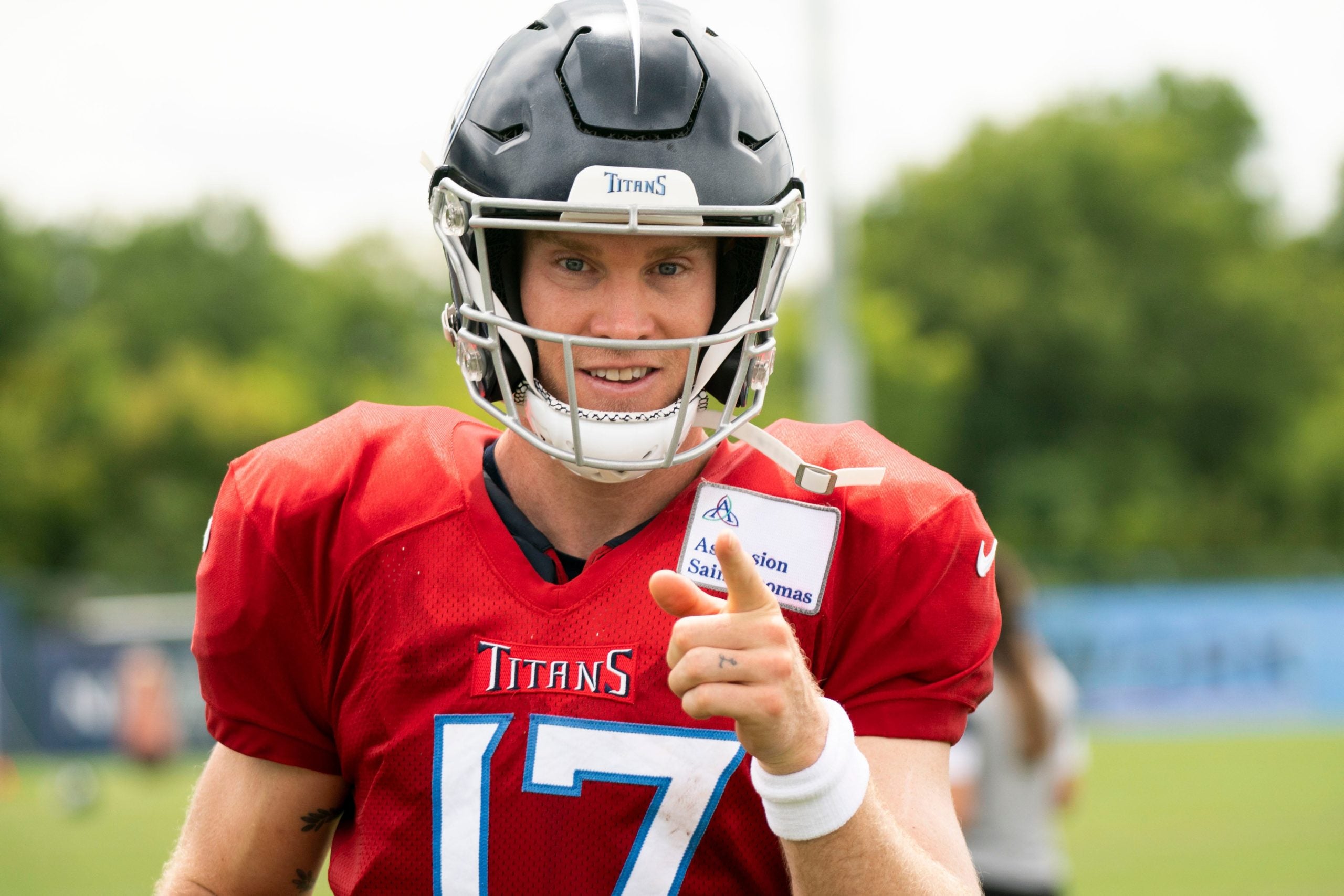 Tennessee Titans quarterback Ryan Tannehill (17) jogs off the field after a training camp practice at Ascension Saint Thomas Sports Park Thursday, Aug. 4, 2022, in Nashville, Tenn. Nas 0804 Titans 042