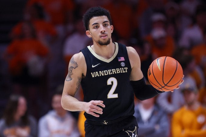 Scotty Pippen Jr. Los Angeles Lakers LA Vandy Vanderbilt NBA Draft 2022 point guard PG offense defense shooting stats