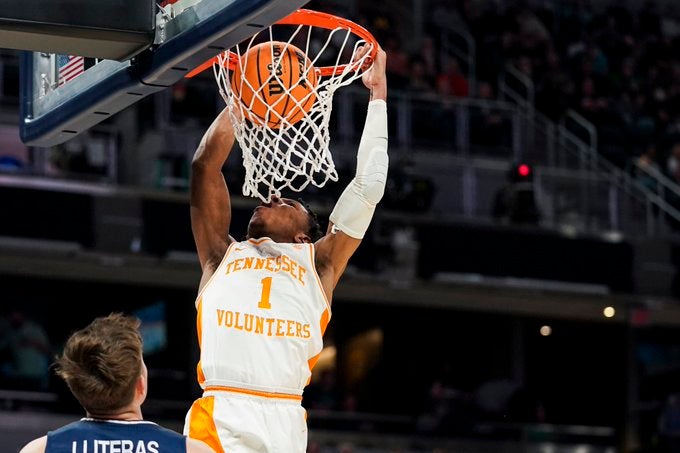 Kennedy Chandler highlights NBA Summer League Memphis Grizzlies Tennessee Volunteers Vols basketball steal block three-point layup crossover