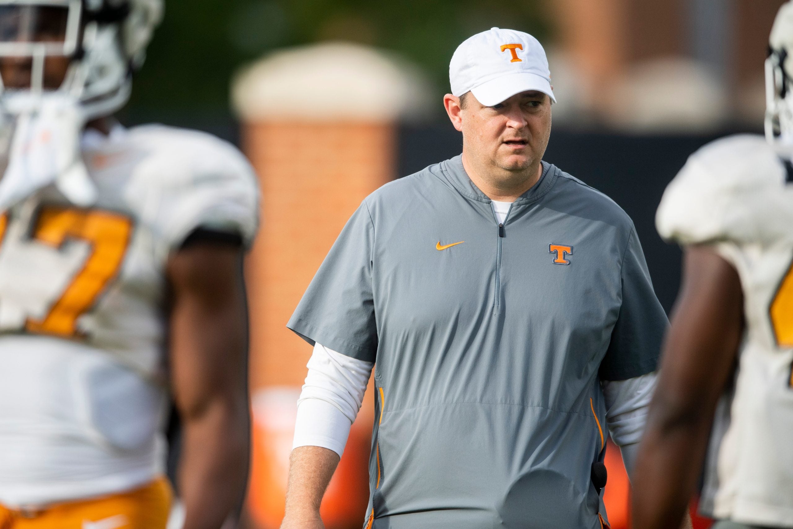 Tennessee head coach Josh Heupel during morning football practice on campus on Friday, August 20, 2021. Kns Ut Football Practice Bp