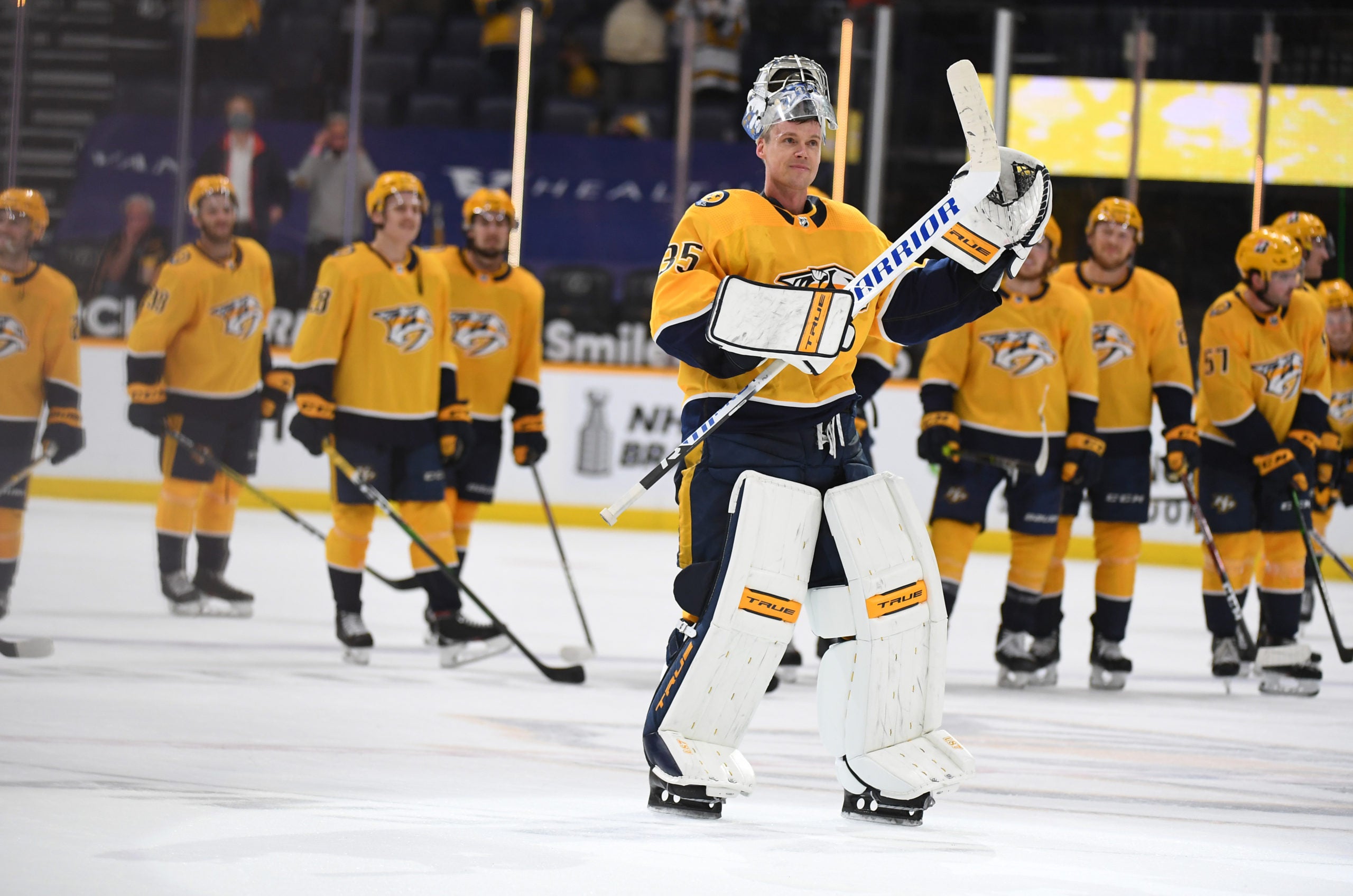 Pekka, Rinne, social media, NHL, react, Preds, fans, teammates, react, praise, retirement