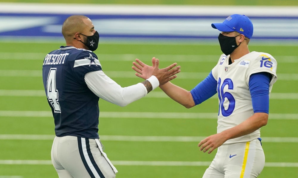 dak prescott, jared goff, stafford, goff, trade, blockbuster, rams, lions, cowboys, jerry jones