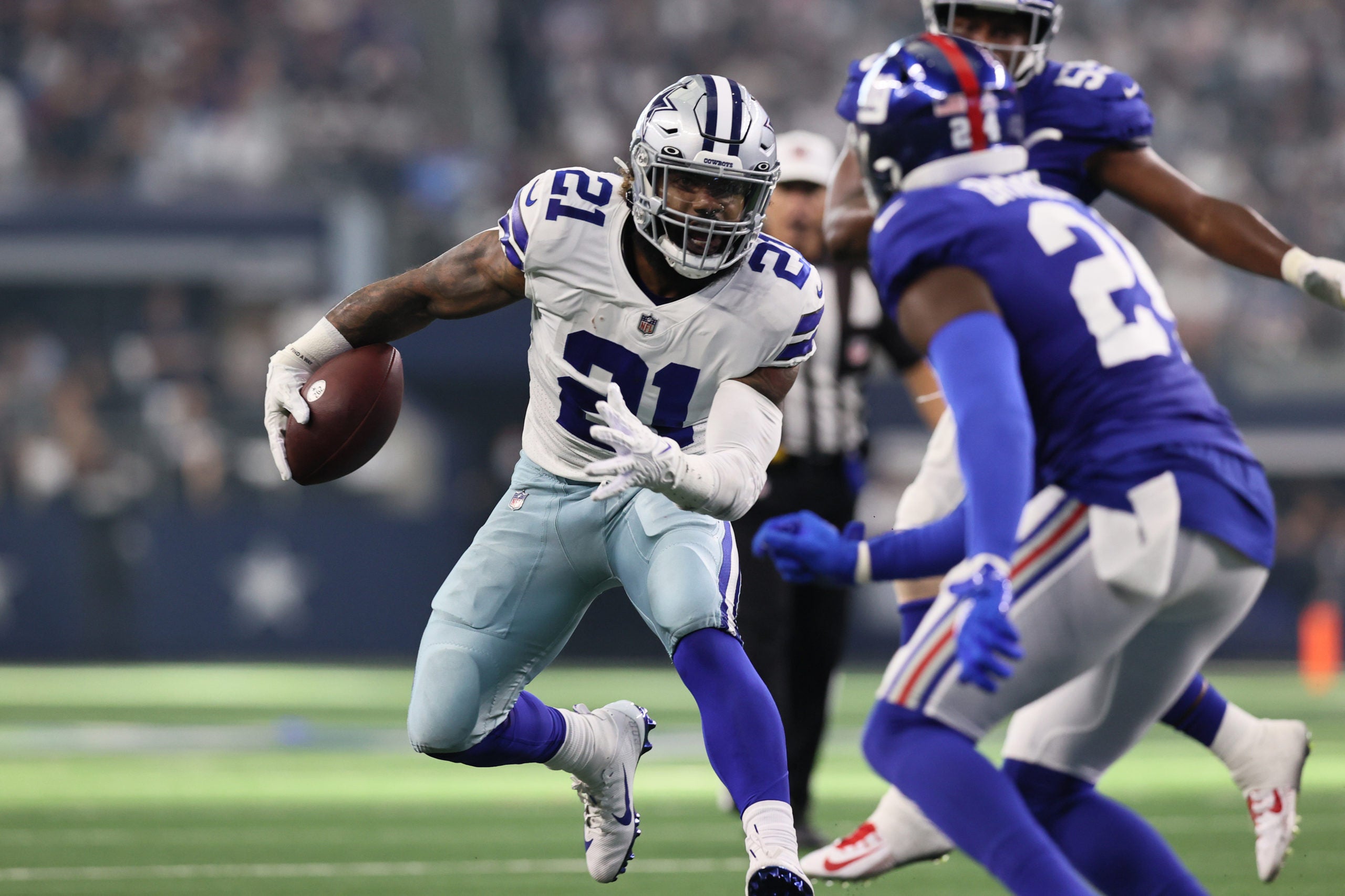ezekiel elliott, career, cowboys, running back, rushing, stat