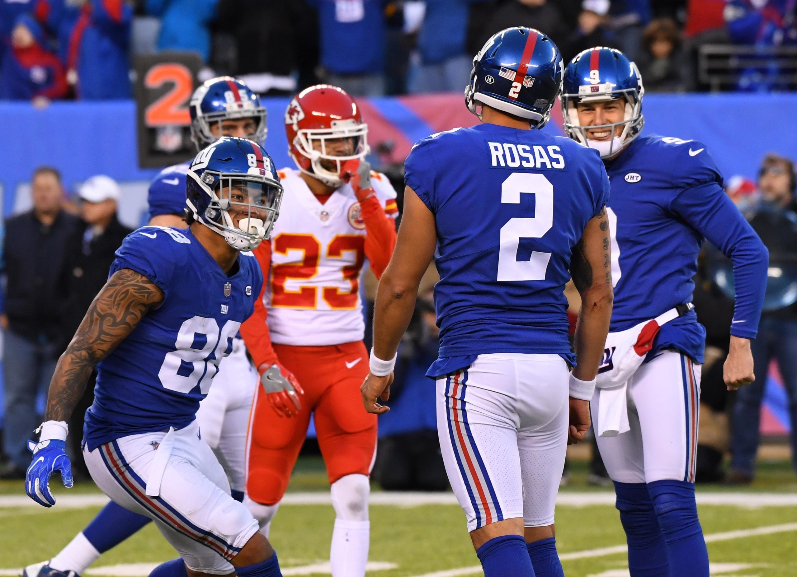 Kansas City Chiefs, Tennessee Titans, New York Giants, Chiefs on Monday night