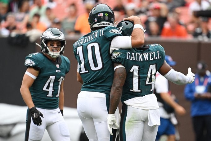 Philadelphia Eagles embarrass Cleveland Browns OC Shane Steichen DC Joe Woods Gardner Minshew Zach Pascal Quez Watkins Jalen Reagor Boston Scott same play three times in a row preseason play-calling