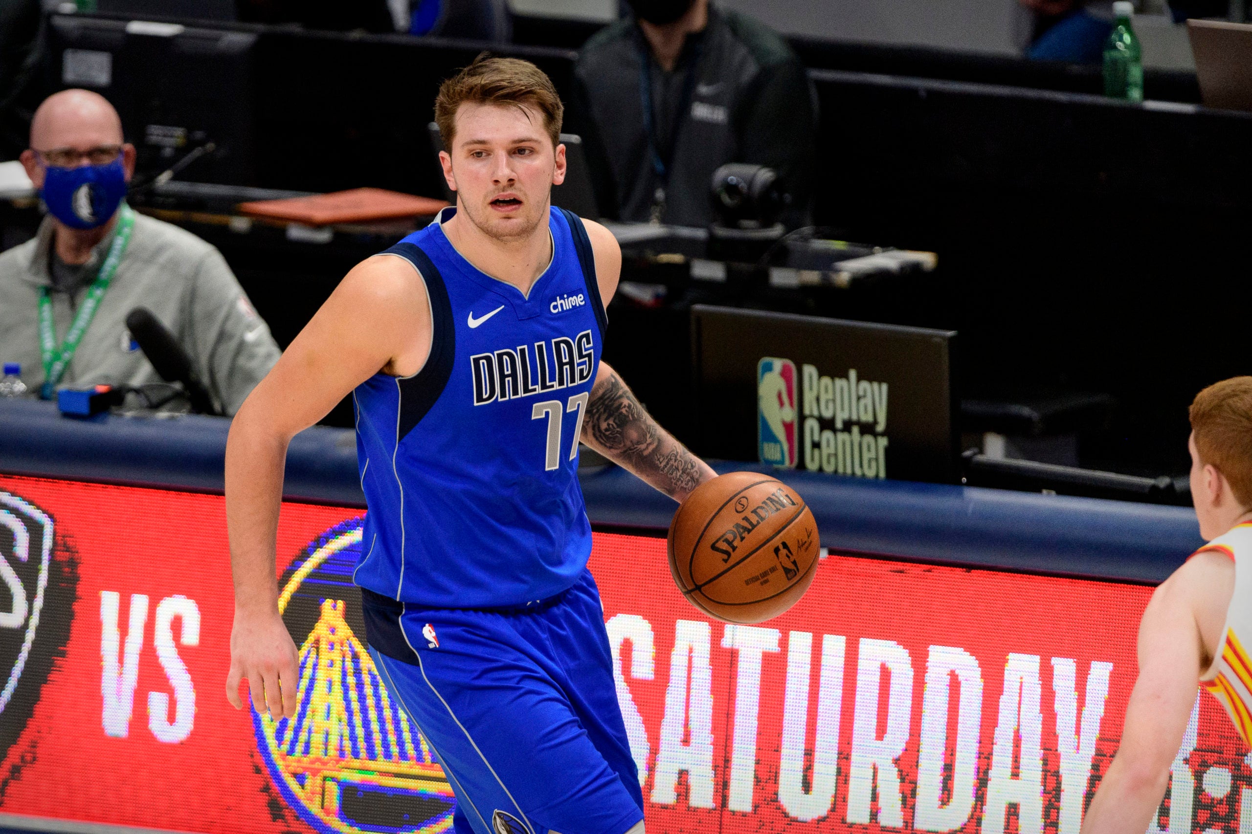 Dallas Mavericks guard Luka Doncic (77) in action during the game between the Dallas Mavericks and the Atlanta Hawks at the American Airlines Center