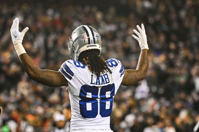 CeeDee Lamb Dallas Cowboys wide receiver player prop receiving yards touchdowns stats ESPN betting best bet gambling sports football NFL Amari Cooper