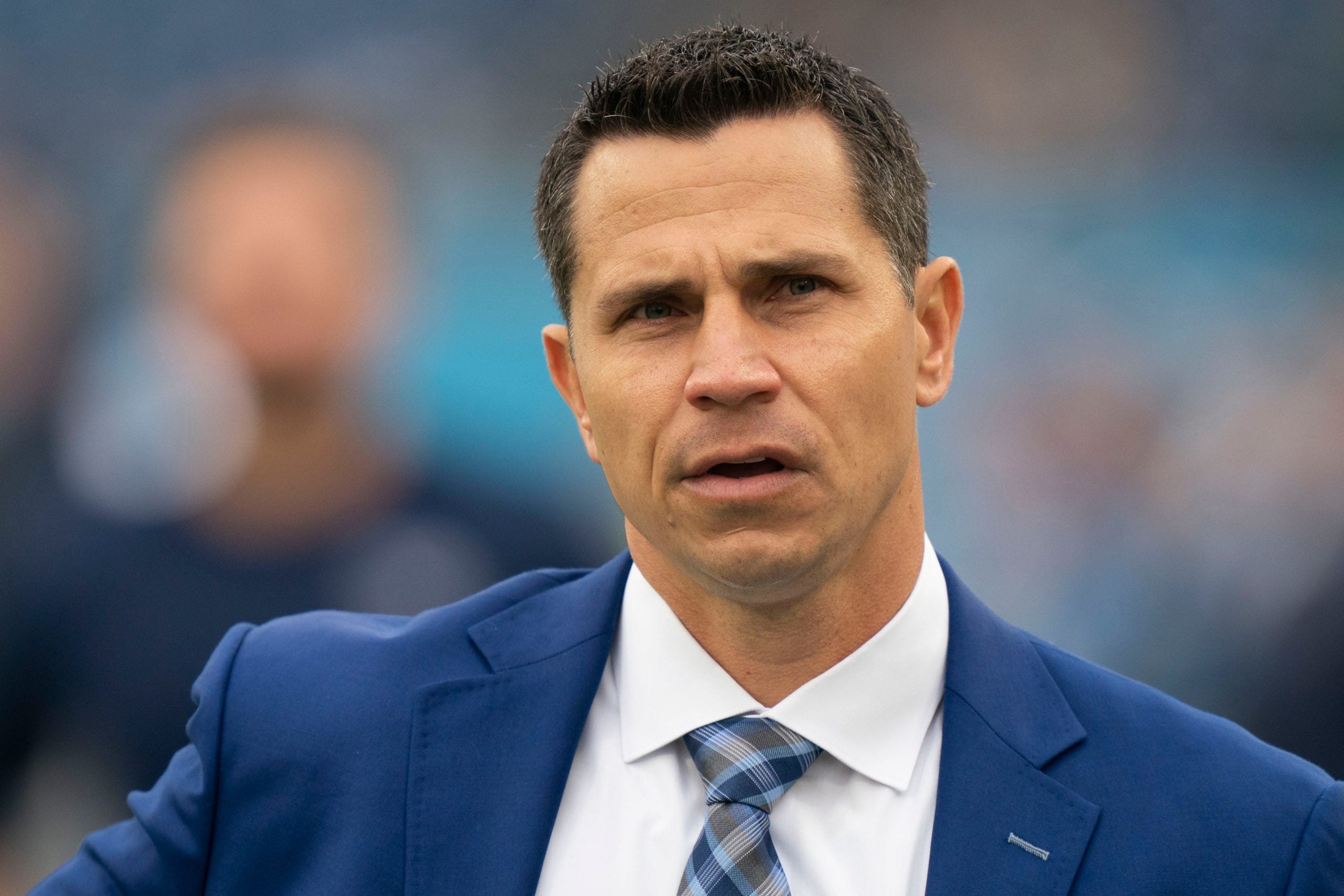 Tennessee Titans interim general manager Ryan Cowden walks the field before the game against the Jacksonville Jaguars at Nissan Stadium Sunday, Dec. 11, 2022, in Nashville, Tenn. Nfl Jacksonville Jaguars At Tennessee Titans