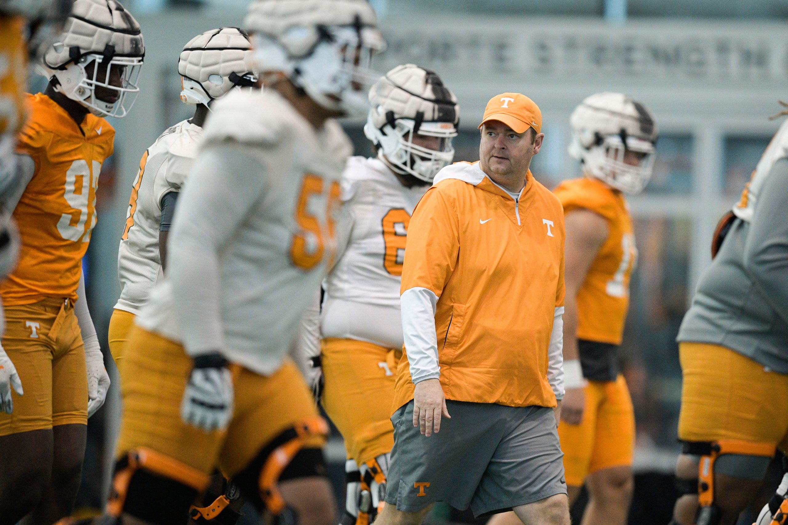 Tennessee Head Coach Josh Heupel during Tennessee football practice at Haslam Field in Knoxville, Tenn., on Saturday, Dec. 17, 2022. The Vols are preparing to play in the Orange Bowl against Clemson on Dec. 30. Ut Football Practice