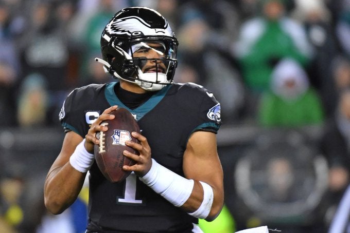 Jalen Hurts QB Philadelphia Eagles playoffs postseason NFC seed bye matchup nfl football stats news
