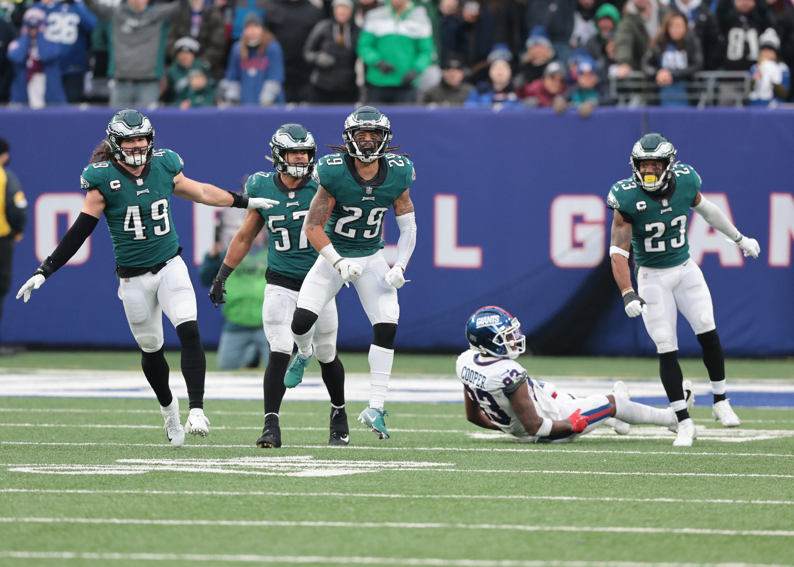 Philadelphia Eagles injury update injuries San Francisco 49ers NFC Championship Game Nick Sirianni head coach defense offense corner slot cornerback Avonte Maddox NFL football stats new playoffs