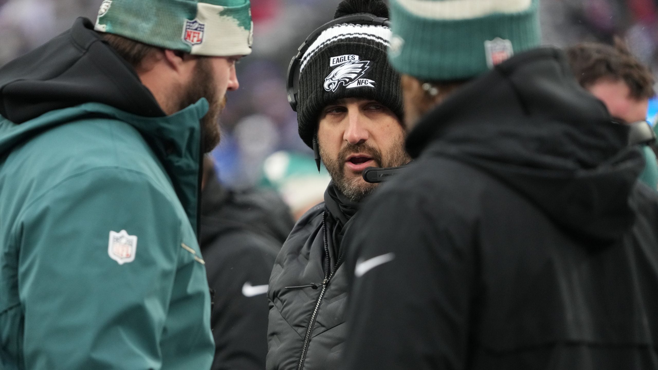 Eagles head coach Nick Sirianni in the first half as the Philadelphia Eagles came to East Rutherford, NJ and defeat their division rivals the New York Giants 48-22 on December 11, 2022. Philadelphia Eagles Came To East Rutherford Nj And Defeat Their Division Rivals The New York Giants 48 22 On December 11 2022