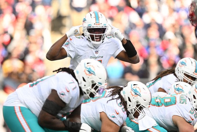 Miami Dolphins Tua Tagovailoa playoff scenarios postseason losing streak buffalo bills new york jets new england patriots wild card update report stats nfl football news