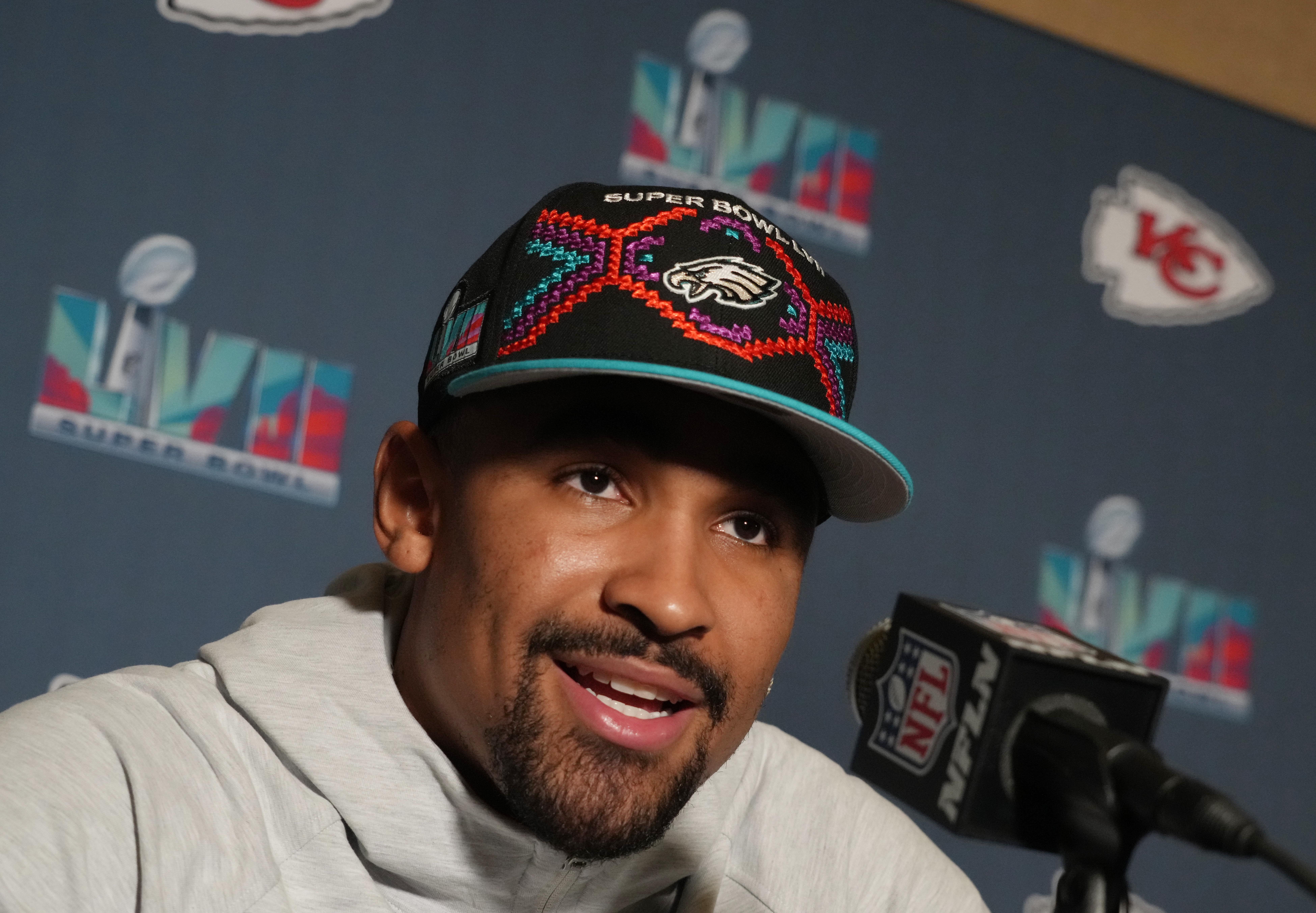 Philadelphia Eagles QB Jalen Hurts coaching staff assistant QB coach Brian Johnson NFL football star stats news