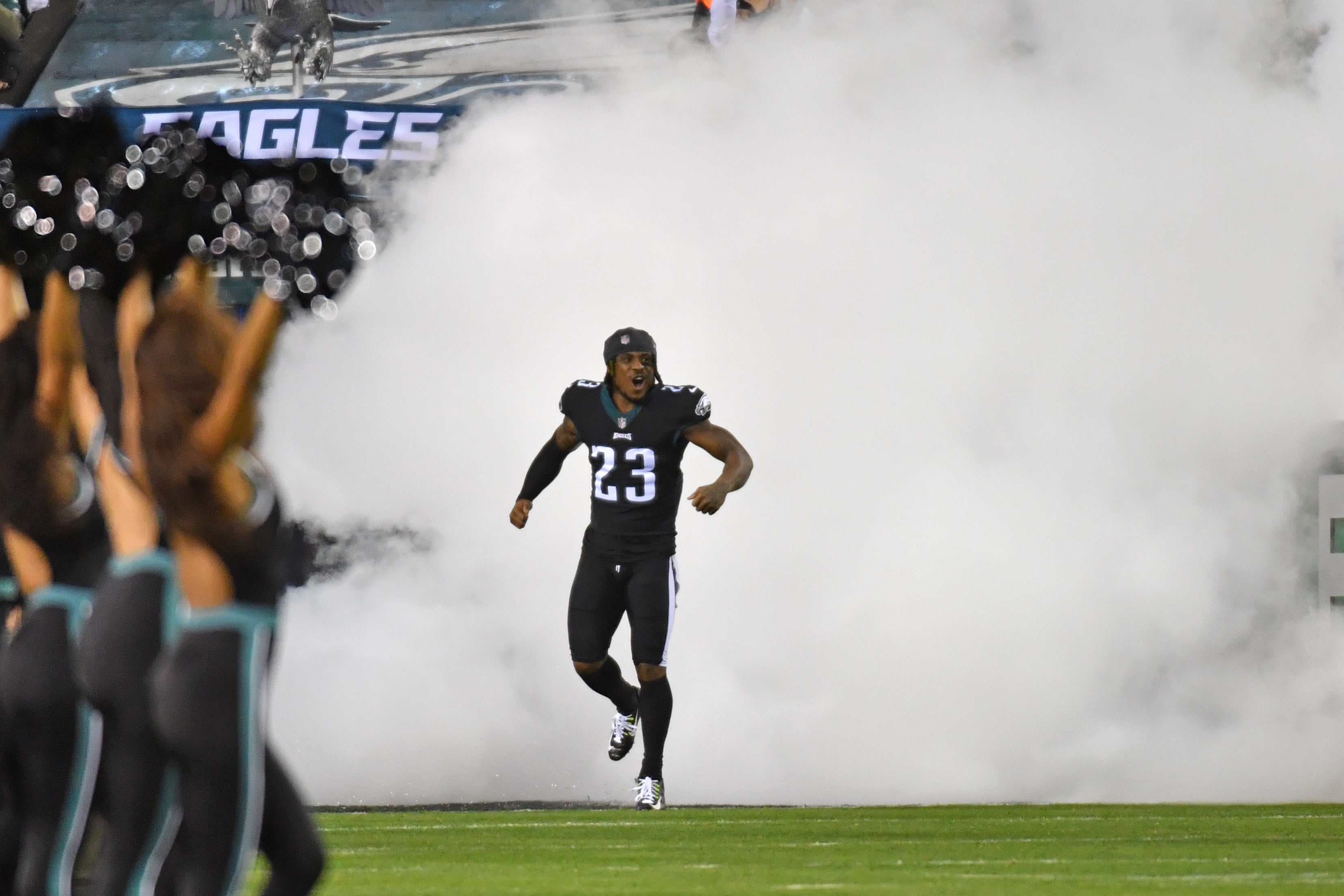 Nov 27, 2022; Philadelphia, Pennsylvania, USA; Philadelphia Eagles safety C.J. Gardner-Johnson (23) runs onto the field during introductions against the Green Bay Packers at Lincoln Financial Field.