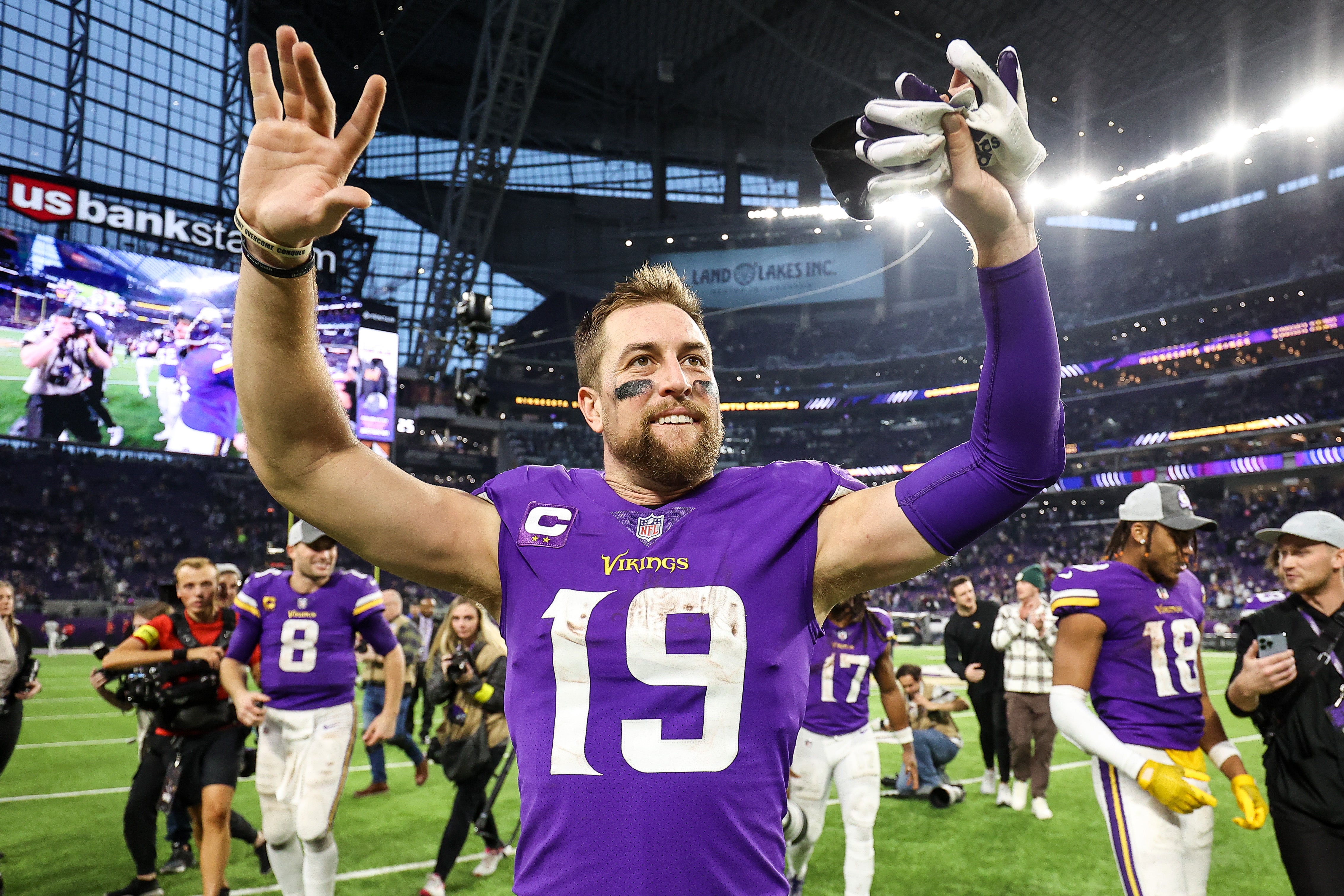 Minnesota Vikings WR Adam Thielen franchise record Carolina Panthers sign NFL football stats news